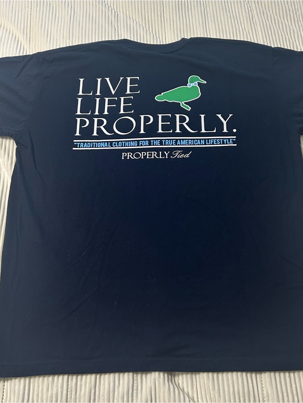 Properly Tied Men's Navy 'Live Life Properly' Graphic Tee